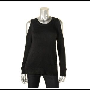 Aqua cold shoulder sweater with open back NWT